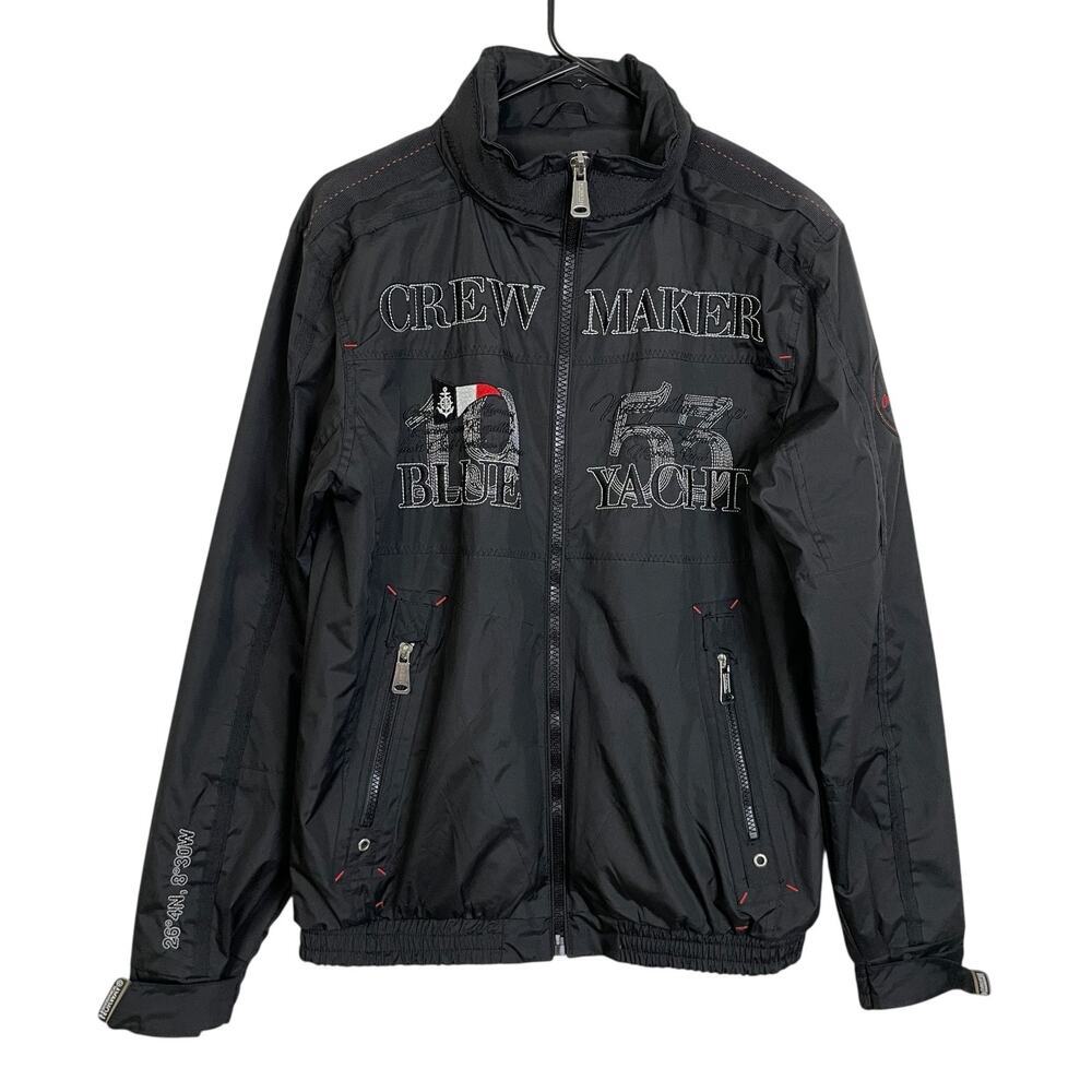 Geographical Norway Jacket Mens Size Medium Black Yacht Club Crew Maker Patches